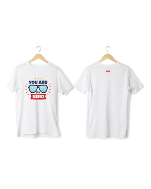 You are My Hero Greys & Blues Pima Round Neck T-shirt - White